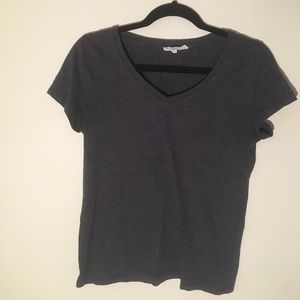 Grey Basic V-Neck T-Shirt